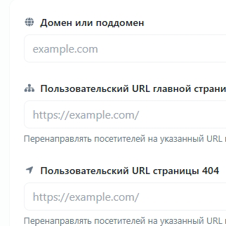 Скриншот функции кастомных доменов для аудитов